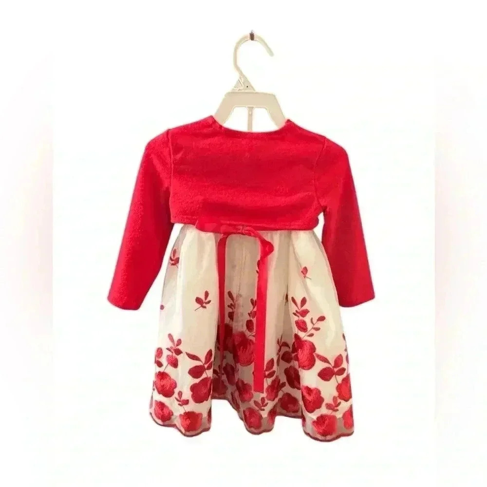 NWT 24 mo Embroidered Christmas white and red Purple&Rose dress. Dsct w bundle. - Picture 11 of 11